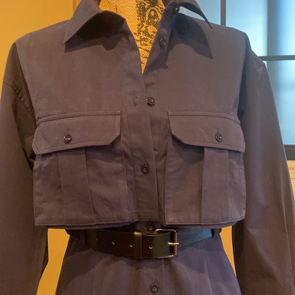 Steve Madden NWT Navy Blue Breast Pocket Button Down Dress. Sz Small - Picture 7 of 7